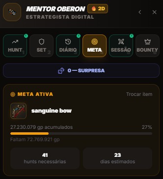 Meta de item no Mentor